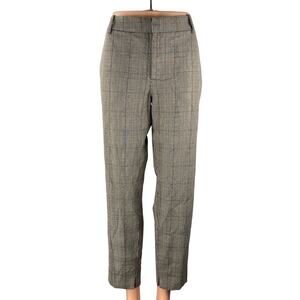 Zara Women's Gray Plaid Check High Rise Loose Tapered Trousers Dress Pants Sz 10